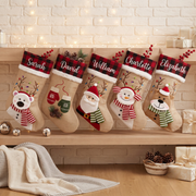 2026 Personalized Christmas Stockings, Embroidered Family Name Stockings, Knit Christmas Custom Holiday Stocking, Xmas Mantel Decor Gift