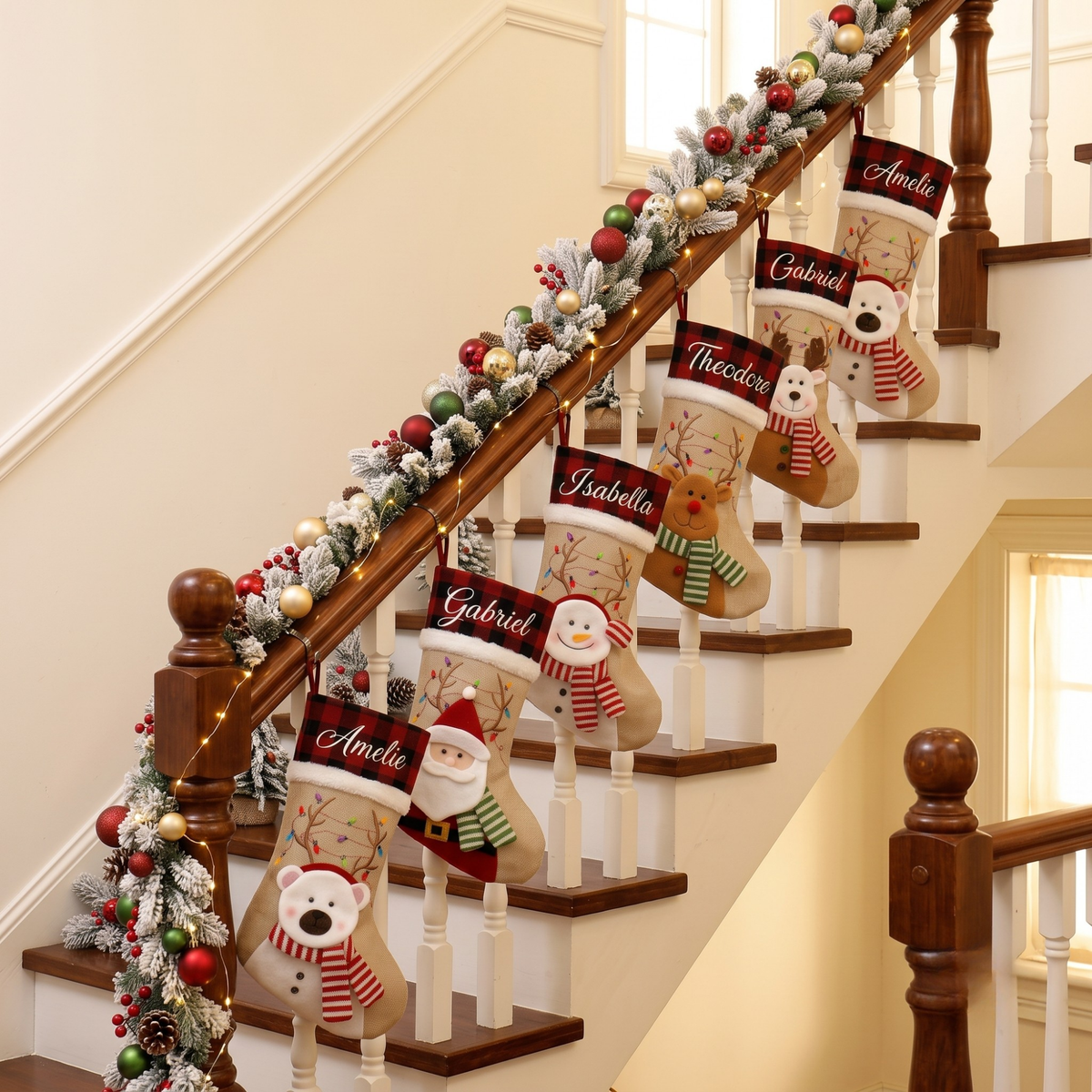 2026 Personalized Christmas Stockings, Embroidered Family Name Stockings, Knit Christmas Custom Holiday Stocking, Xmas Mantel Decor Gift