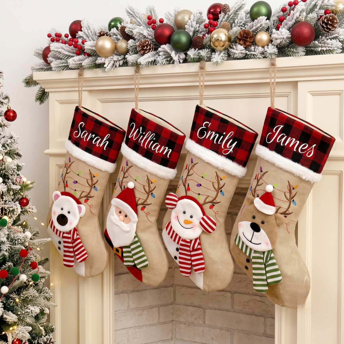 2026 Personalized Christmas Stockings, Embroidered Family Name Stockings, Knit Christmas Custom Holiday Stocking, Xmas Mantel Decor Gift