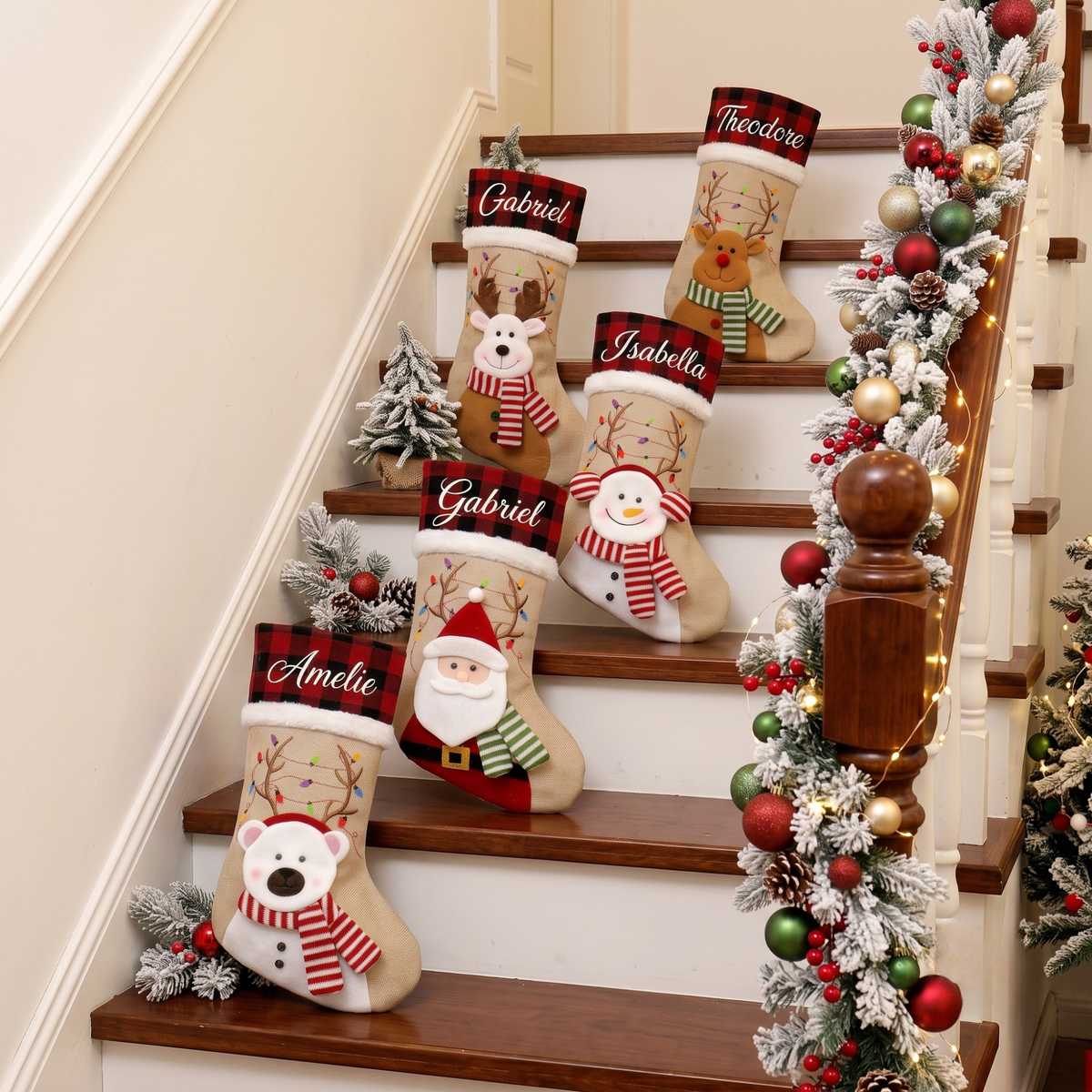 2026 Personalized Christmas Stockings, Embroidered Family Name Stockings, Knit Christmas Custom Holiday Stocking, Xmas Mantel Decor Gift