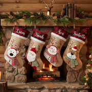 2026 Personalized Christmas Stockings, Embroidered Family Name Stockings, Knit Christmas Custom Holiday Stocking, Xmas Mantel Decor Gift