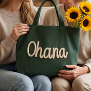 Custom Chenille Name Tote Bag, Personalized Corduroy Work Purse with Zipper, Bridesmaid Gift Bag