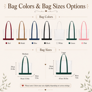 Bridesmiad Tote Bag, Custom Large Tote with Free Ribbon, Personalized Embriodered Bag Bachelorette Party Gift Set, White Canvas Bag
