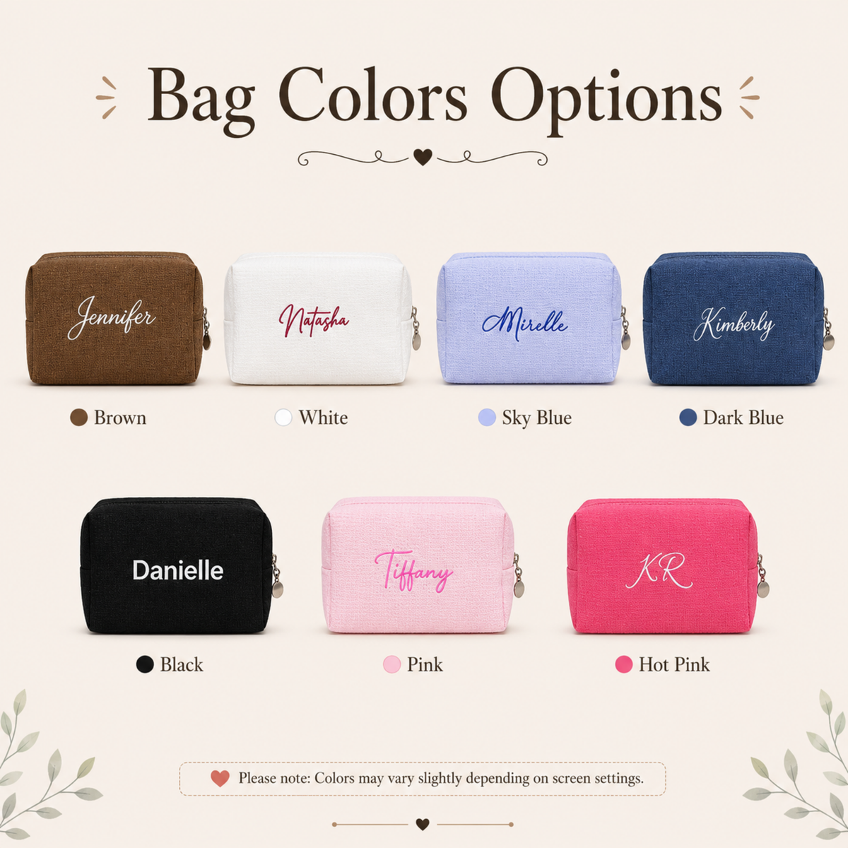 Embroidered Waffle Cosmetic Bag: Personalized Bridesmaid Makeup Bag, Bridal Shower Gift, Monogram Toiletry Bag, Gift for Her, Travel Bag