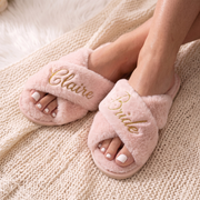 Fuzzy Slides, Wedding Bridesmaid Slippers, Custom Bachelorette Party Gift Set, Bridesmaid Proposal Gift Box Idea
