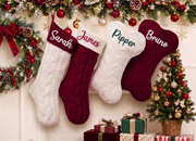 2026 Personalized Christmas Stockings, Xmas Embriodered Family Name Knit Holiday Stockings Gift, Custom Home Decor