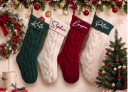 2026 Personalized Christmas Stockings, Xmas Embriodered Family Name Knit Holiday Stockings Gift, Custom Home Decor