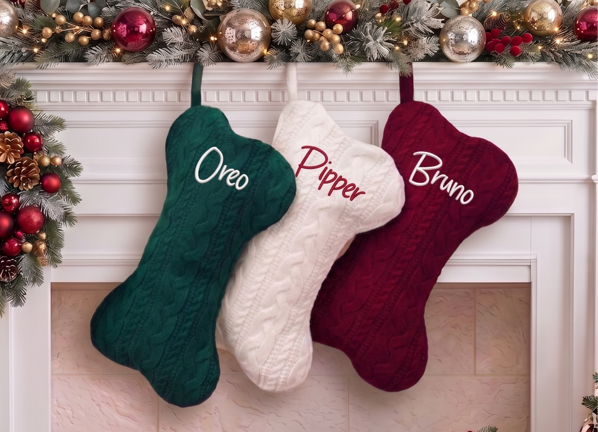 2026 Personalized Christmas Stockings, Xmas Embriodered Family Name Knit Holiday Stockings Gift, Custom Home Decor