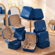 Personalized Bridesmaid Proposal Jewelry Box, Custom Travel Velvet Jewelry Case for Mom, Wedding Favors, Birthday Christmas Gift