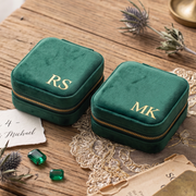 Personalized Bridesmaid Proposal Jewelry Box, Custom Travel Velvet Jewelry Case for Mom, Wedding Favors, Birthday Christmas Gift