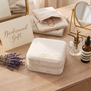 Personalized Bridesmaid Proposal Jewelry Box, Custom Travel Velvet Jewelry Case for Mom, Wedding Favors, Birthday Christmas Gift