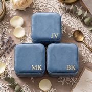 Personalized Bridesmaid Proposal Jewelry Box, Custom Travel Velvet Jewelry Case for Mom, Wedding Favors, Birthday Christmas Gift
