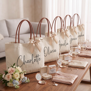 Personalized Bridesmaid Tote Bag, Custom Canvas Tote Bag, Bridal Party Gift,  Maid of Honor Gift, Gift for Her