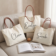 Personalized Bridesmaid Tote Bag, Custom Canvas Tote Bag, Bridal Party Gift,  Maid of Honor Gift, Gift for Her