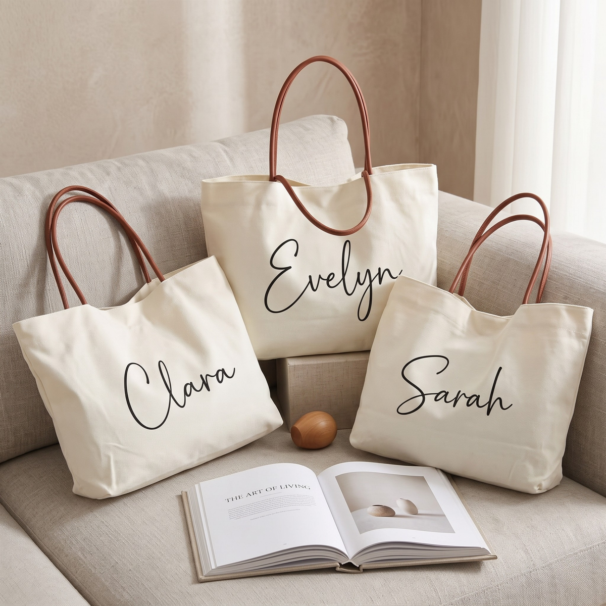 Personalized Bridesmaid Tote Bag, Custom Canvas Tote Bag, Bridal Party Gift,  Maid of Honor Gift, Gift for Her