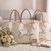 Personalized Bridesmaid Tote Bag, Custom Canvas Tote Bag, Bridal Party Gift,  Maid of Honor Gift, Gift for Her