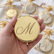 Personalized Compact Mirror, Bridesmaid Mirror Gift, Custom Initial Pocket Mirror, Wedding Favor, Monogram Makeup Mirror, Bridal Shower Gift