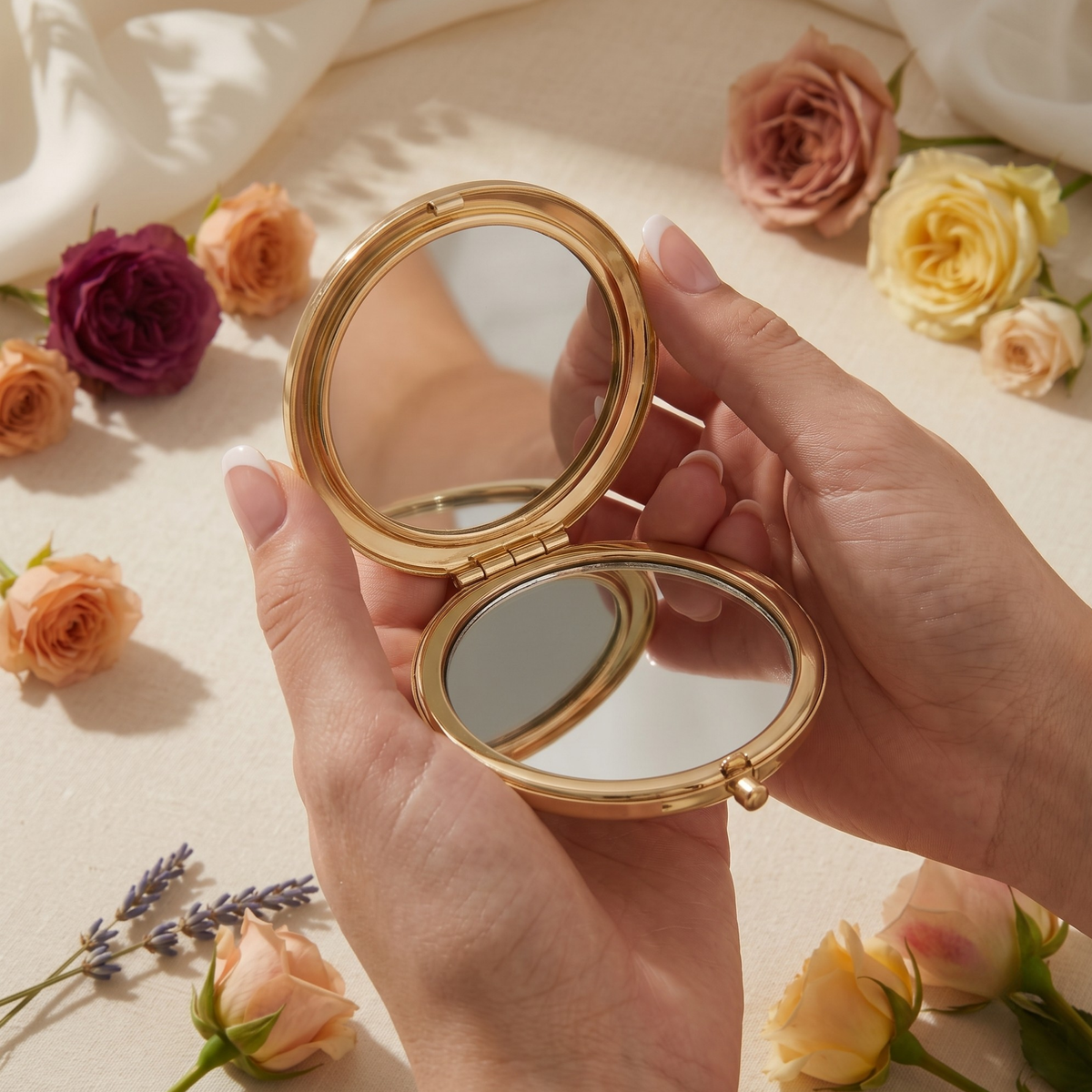 Personalized Compact Mirror, Bridesmaid Mirror Gift, Custom Initial Pocket Mirror, Wedding Favor, Monogram Makeup Mirror, Bridal Shower Gift