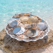 Personalized Seashell Compact Mirror, Custom Engraved Pocket Mirror, Bridesmaid Gift, Beach Wedding Favor, Gift for Her