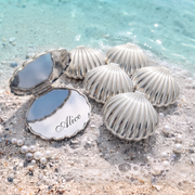 Personalized Seashell Compact Mirror, Custom Engraved Pocket Mirror, Bridesmaid Gift, Beach Wedding Favor, Gift for Her