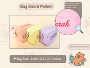 Monogram Seersucker Toiletry Bag, Custom Personalized Initial Bridesmaid Makeup Bag, Graduation Party Gift