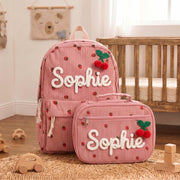 Kids custom backpack set, name school bag, lunch tote, personalized gift, first day school bag