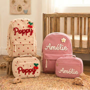 Kids custom backpack set, name school bag, lunch tote, personalized gift, first day school bag